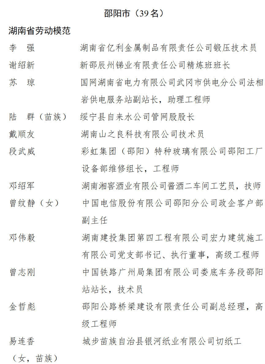 中共湖南省委湖南省人民政府关于表彰湖南省劳动模范和先进工作者的决定
